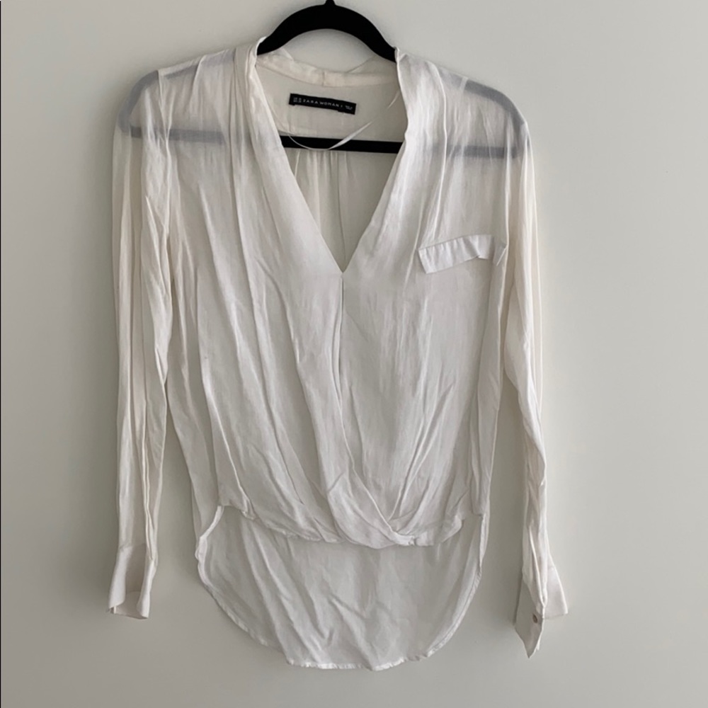 NEW Zara White Blouse, Sz XS
